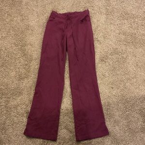 Grey's Anatomy Burgundy Elastic Waist Scrub Track Pants